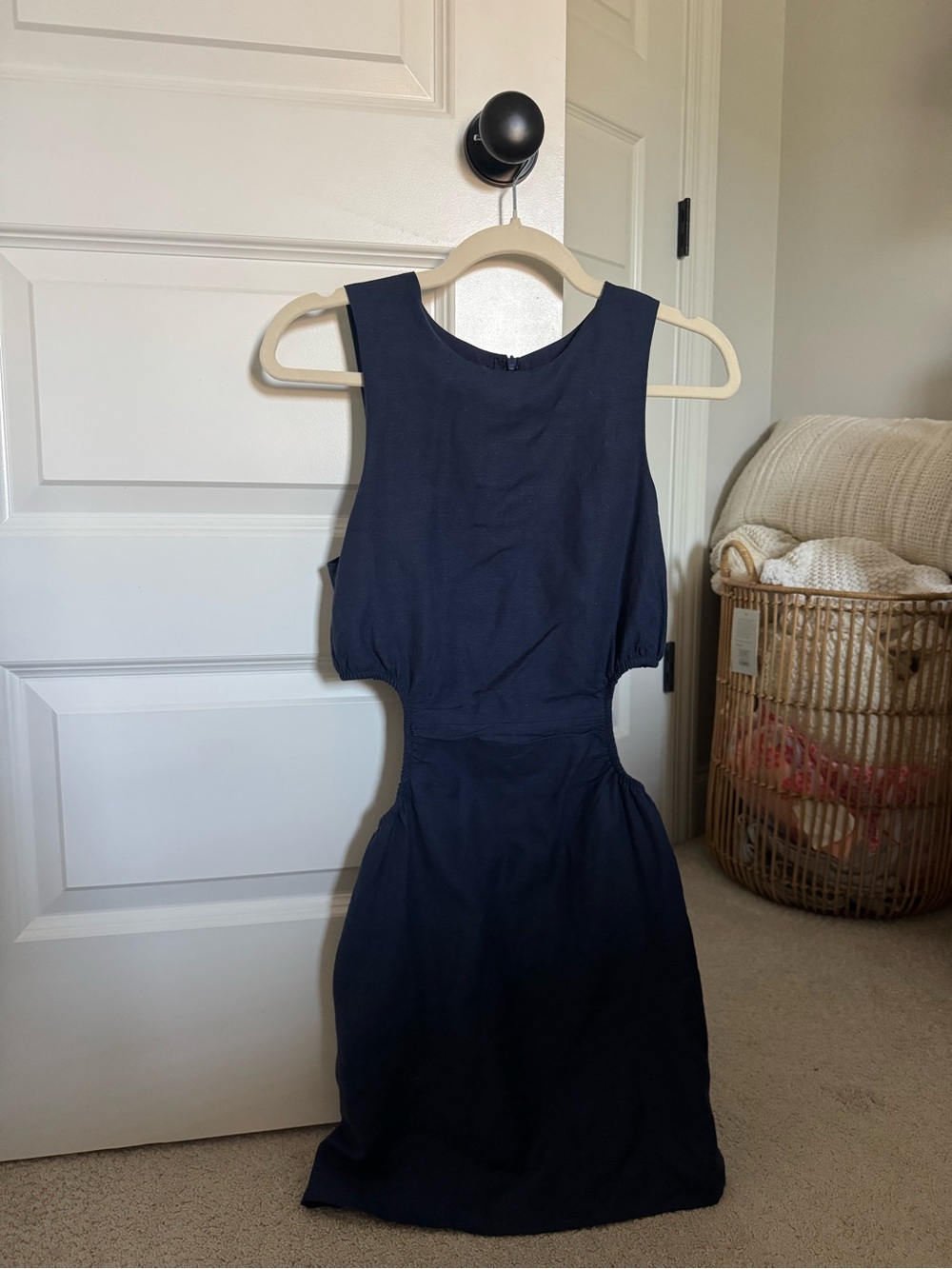 Pants Store Navy Mini Dress with Side Cutouts